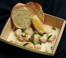 Гребешок в соусе белое вино