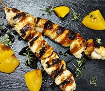 Шашлычок индейка с персиком и терияки 