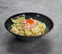 Паста с лососем и кабачком 