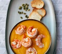 Суп-пюре тыквенный с креветками