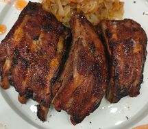 Ребрышки свиные с тушеной капустой