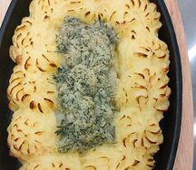 Треска запечённая с картофельным дюшесом
