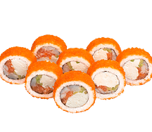 Ролл с тигровой креветкой и лососем