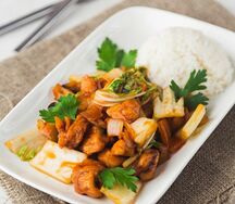 Курица по-пекински с рисом