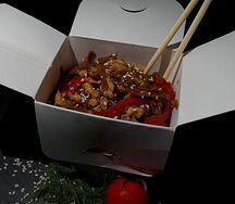 Соба с курицей и грибами