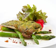 Судак в зелёной корочке