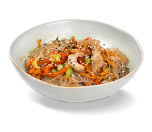 Острая фунчоза со свининой и овощами