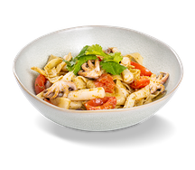 Паста с морепродуктами и песто
