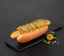 Датский хот-дог с сосиской чикен гриль