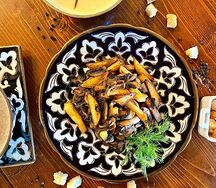 Картофель с луком и грибами