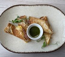 Блины с ветчиной и сыром
