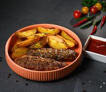 Люля-кебаб на углях с картофелем по-деревенски