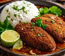 Котлета по-киевски с рисом