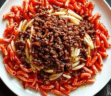 Макароны с мясным фаршем