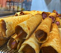 Вафельная трубочка с варёной сгущенкой