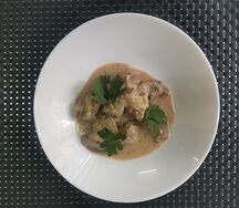 Печень куриная в сливочном соусе