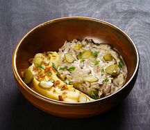 Бефстроганов со стейком