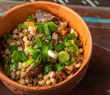 Северная из полбы с олениной