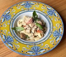 Паста с индейкой и грибами
