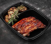Ребра BBQ c печеным картофелем