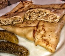 Буженина с грибами и хреном