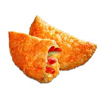 Чебурек с охотничьими колбасками и картофелем
