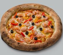 Пицца большая с королевскими креветками