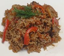 Вок с курицей и рисом