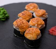 Запеченный с гребешком