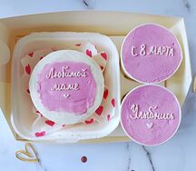 Бенто торт и десерты в стаканах Любимой маме, с 8 марта, улыбнись