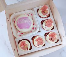 Бенто-торт Мама, я люблю тебя с шоколадным декором