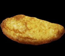 Пирожок жареный с мясом и рисом