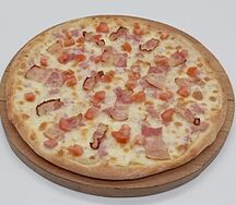 Пицца с беконом и ветчиной 