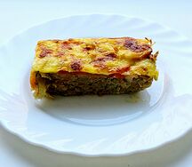 Запеканка с капустой и куриным фаршем