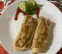 Блины с ветчиной и сыром