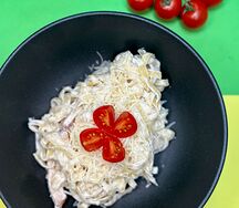 Паста с копченой курицей
