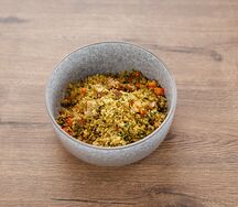 Буженина с овощами и кускусом с турецкими пряностями