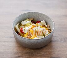 С цыпленком и персиком 