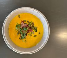тыквенный суп-пюре с беконом 