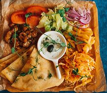 Гирос открытый с курицей