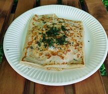 Блин с сыром и ветчиной