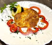 Запеченный судак под сырной корочкой