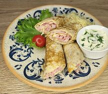 Блины с ветчиной и сыром