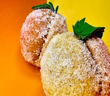 Печенье песочное Персик с варёной сгущёнкой
