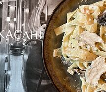 Паста с курицей и грибами