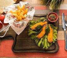Стрипсы с картошкой фри