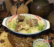 Бешбармак с говядиной и бульоном