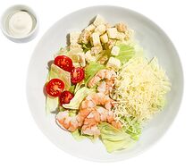 Салат Цезарь с креветками