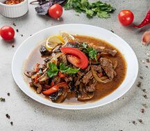 Мясо с грибами