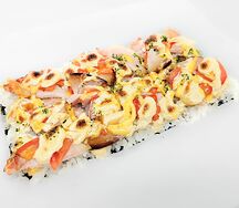 Суши-пицца с копчёной грудинкой